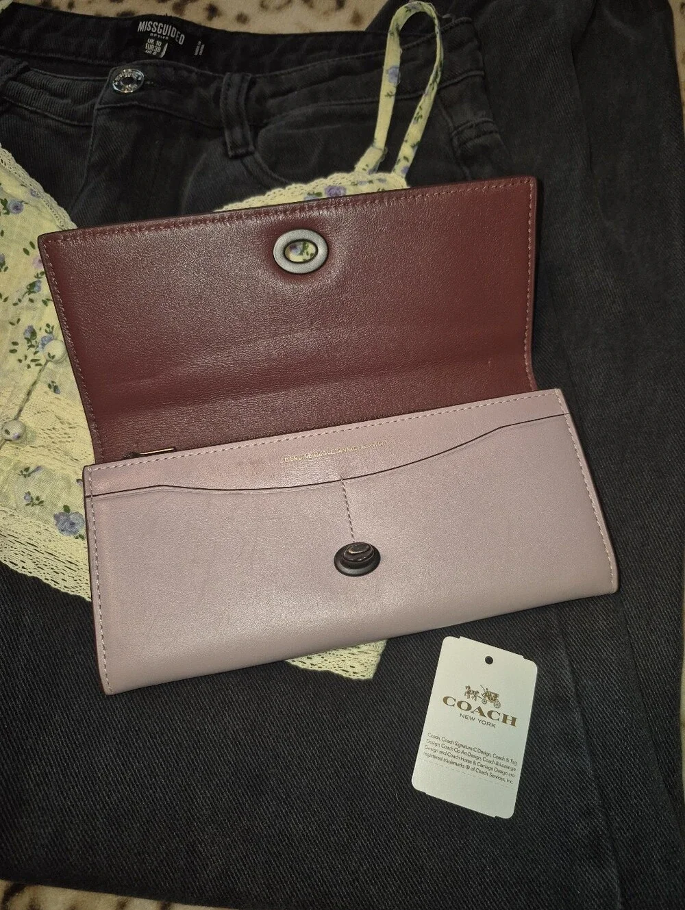 RARE Coach Ice Purple Travel Wallet
